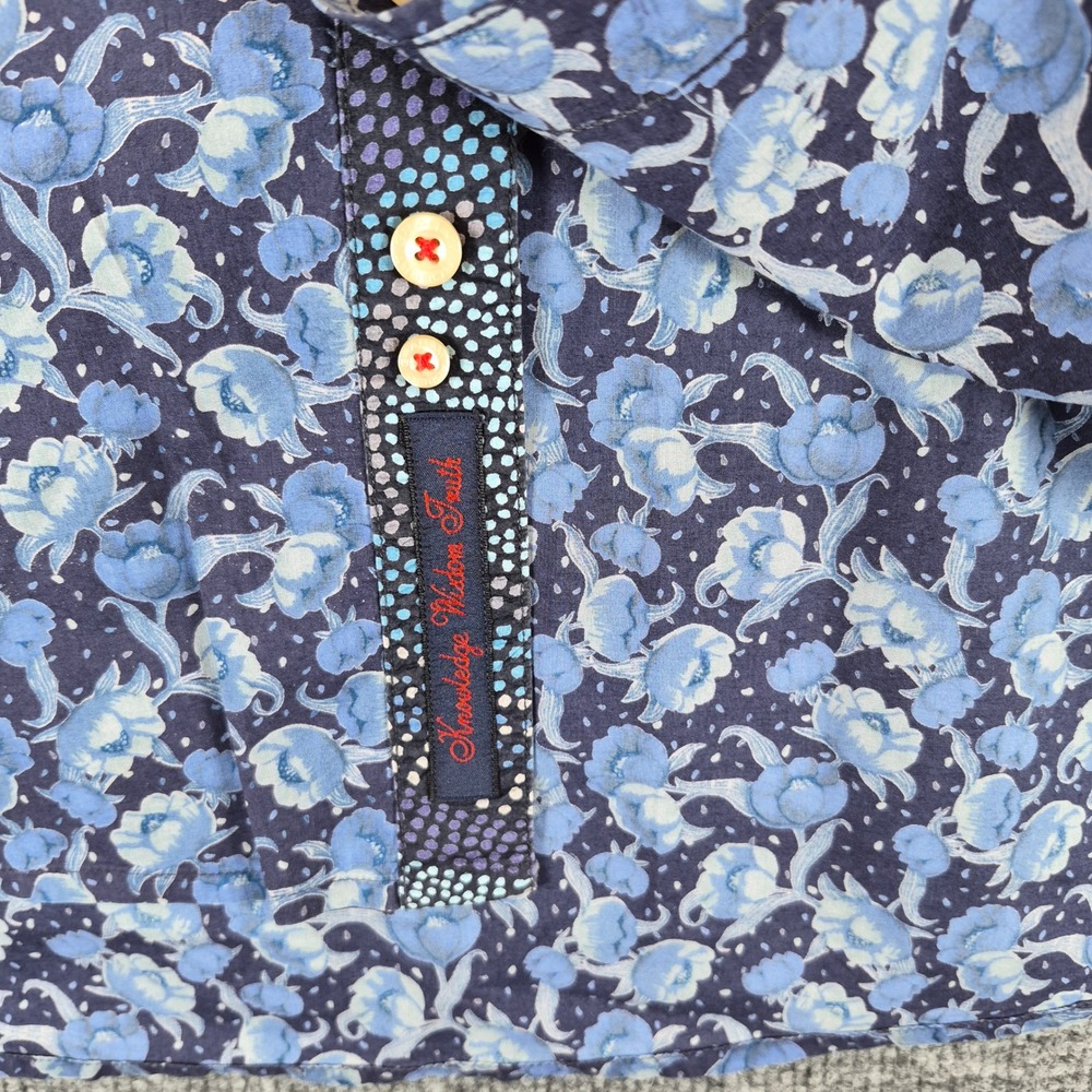 Robert Graham Button Down Floral Print 2XL Blue Mens - Picture 5 of 9